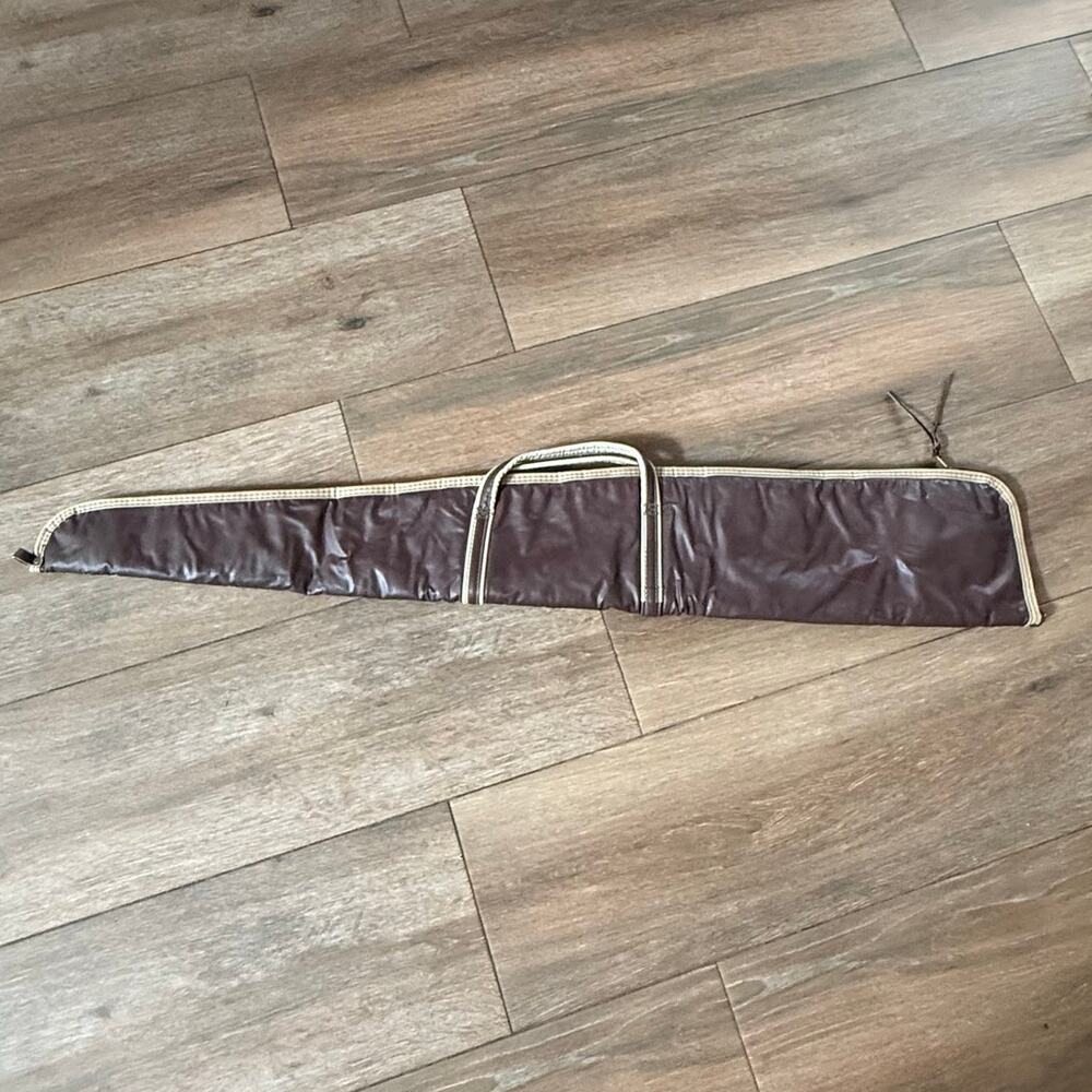 Vintage Red Head Brown Vinyl Leather Rifle Long Gun Case Size 46”